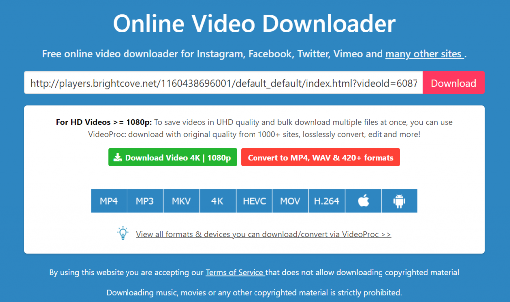 Online vide downloader