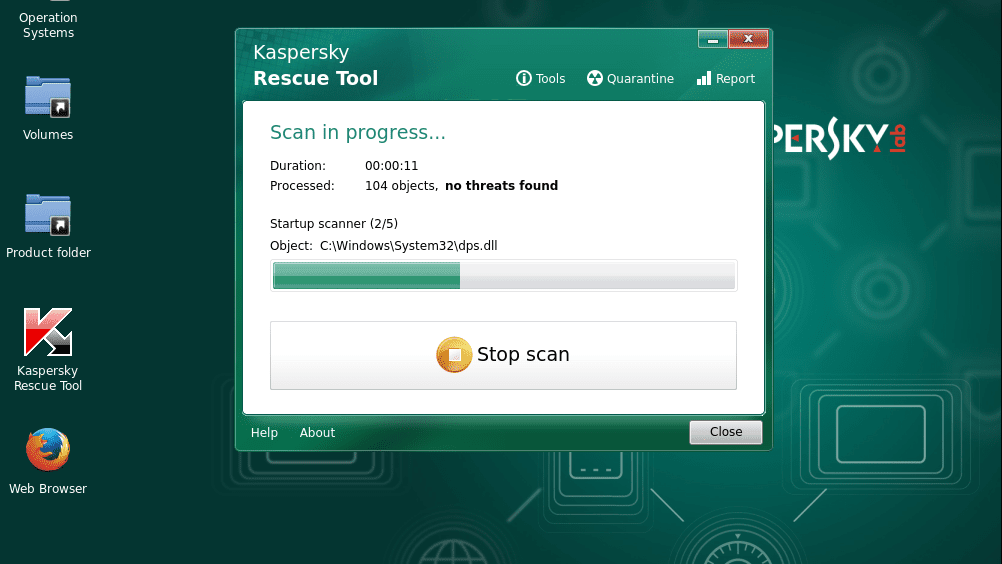 Kaspersky Rescue Disk antivirus tools
