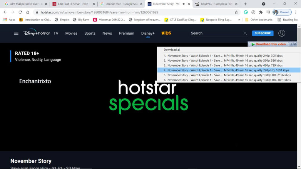 November Story - Hotstar Video Downloader