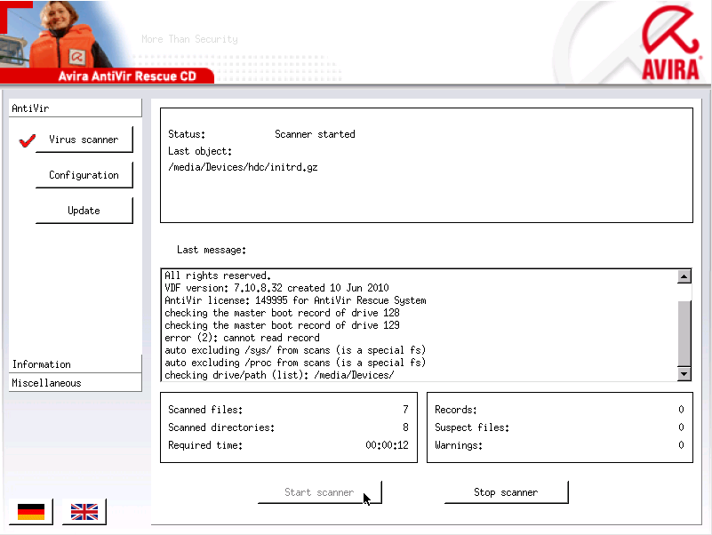 Avira Antivir rescue - Bootable Antivirus