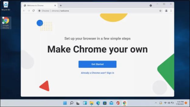 click on get started to start the use of chrome